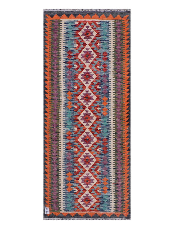 Maimana Afghanistan Kilim Rug - 188 x78 cm