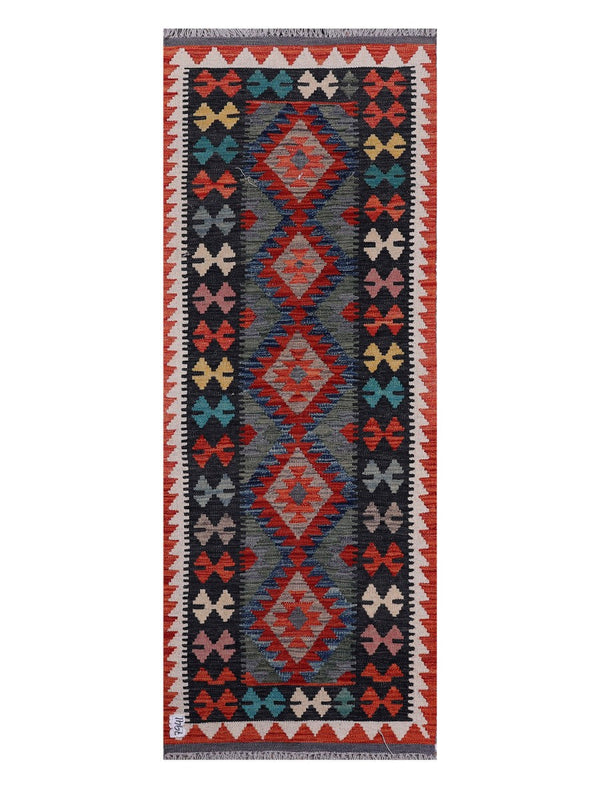 Maimana Afghanistan Kilim Rug - 187 x69 cm
