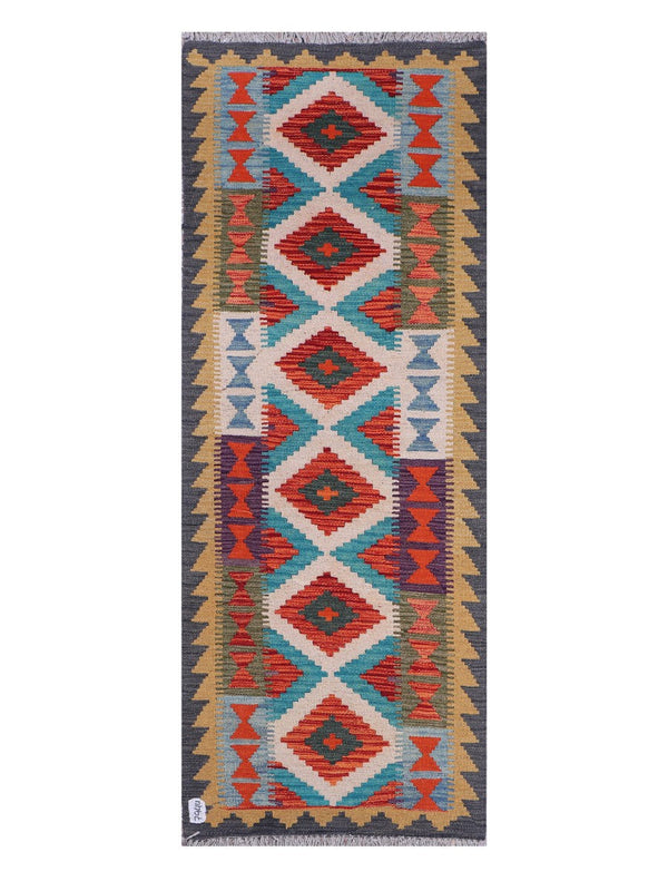 Maimana Afghanistan Kilim Rug - 197 x74 cm