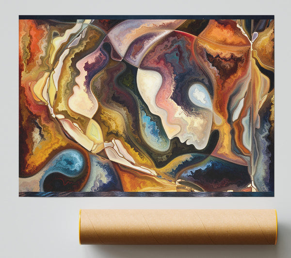Abstract Painting Faces Giclee Print