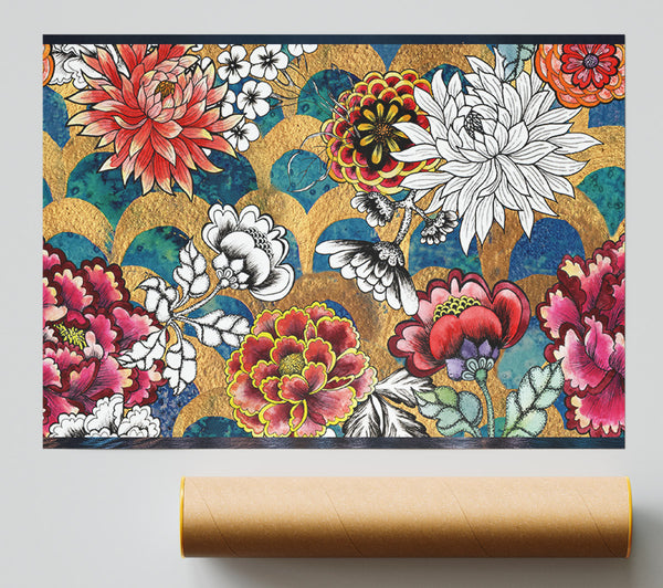 Flowers And Birds Print