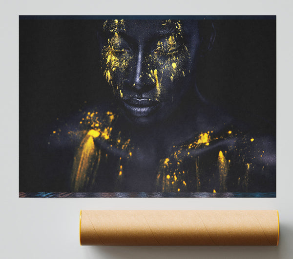 Gold Glitter Woman Giclee Print