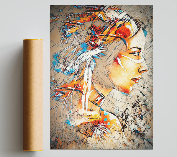 Red Indian Woman Poster