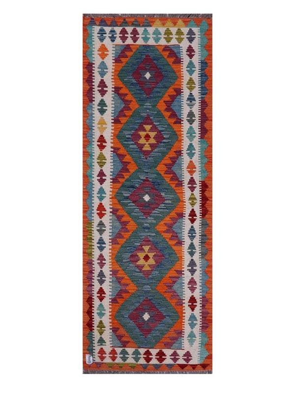 Maimana Afghanistan Kilim Rug - 208 x75 cm