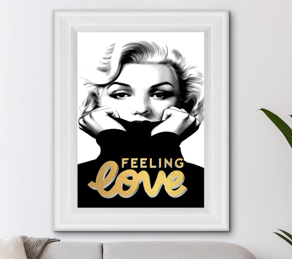 Marilyn Monroe Feeling Love Gold Foil Print