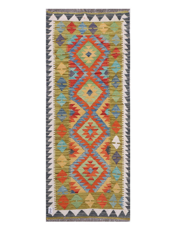 Maimana Afghanistan Kilim Rug - 195 x77 cm