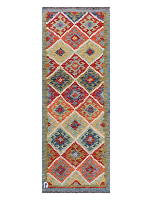 Maimana Afghanistan Kilim Rug - 200 x73 cm