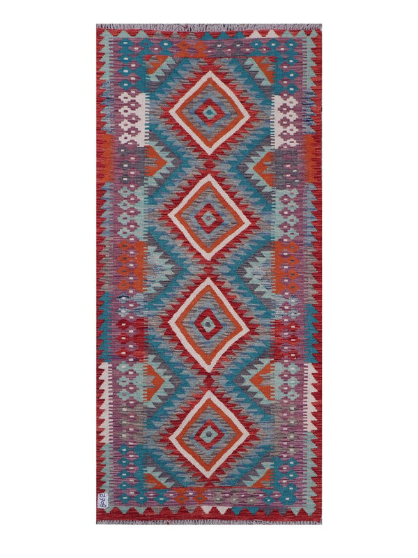 Maimana Afghanistan Kilim Rug - 186 x84 cm