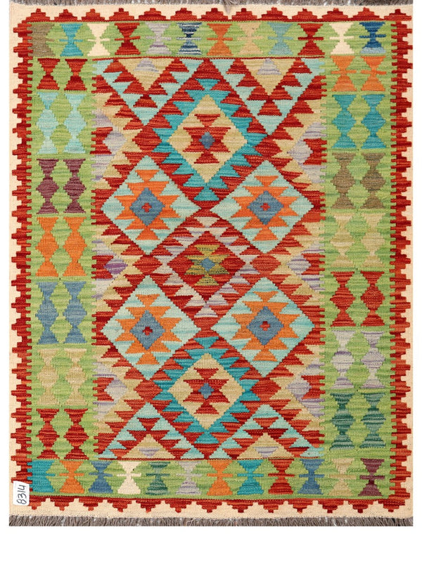 Maimana Afghanistan Kilim Rug - 139 x106 cm