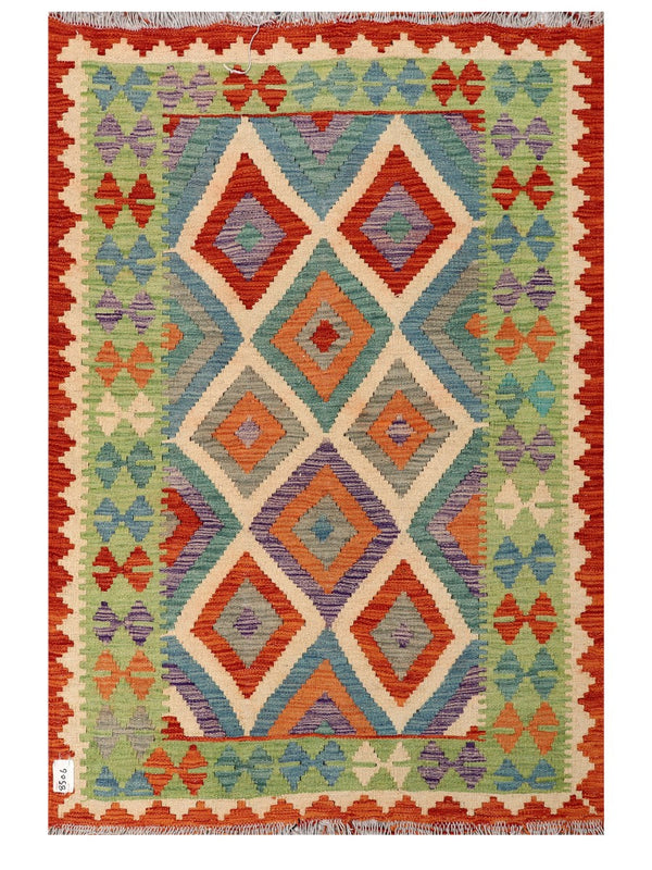 Maimana Afghanistan Kilim Rug - 148 x101 cm