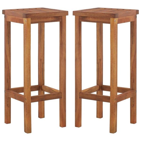 Bar Chairs 2 pcs Solid Acacia Wood