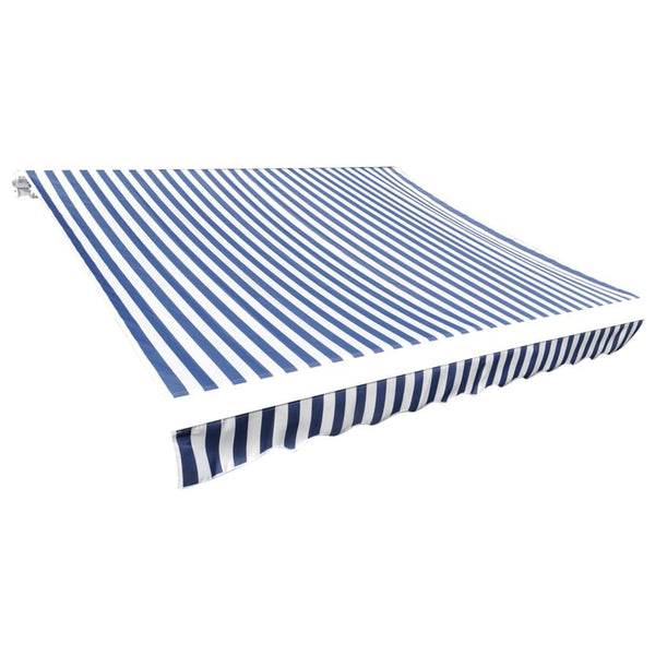 Awning Top Sunshade Canvas Blue & White 450x300 cm