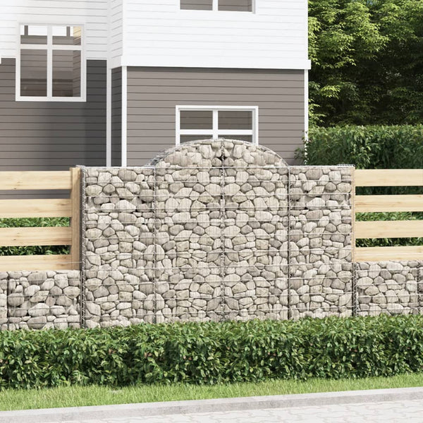 Arched Gabion Baskets 13 pcs 200x50x140/160 cm Galvanised Iron