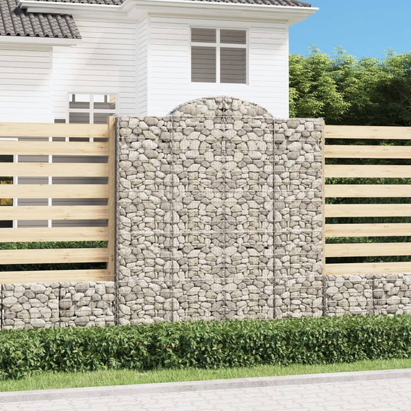 Arched Gabion Baskets 14 pcs 200x50x220/240 cm Galvanised Iron