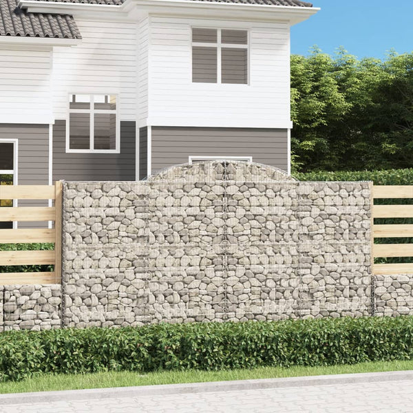 Arched Gabion Baskets 4 pcs 300x30x160/180 cm Galvanised Iron