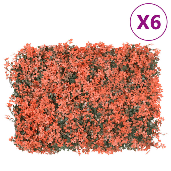 Artificial Maple Leaf Fence 6 pcs Light Red 40x60 cm