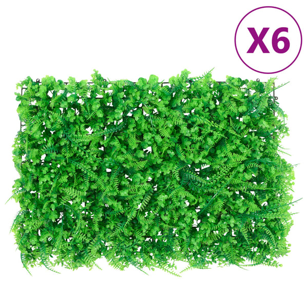 Artificial Fern Leaf Fence 6 pcs Green 40x60 cm