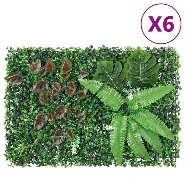 Artificial Plant Fence 6 pcs Green 40x60 cm