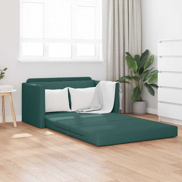 Floor Sofa Bed 2-in-1 Dark Green 124x71x78 cm Fabric
