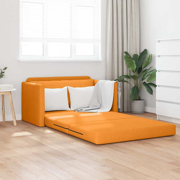 Floor Sofa Bed 2-in-1 Dark Yellow 124x71x78 cm Fabric