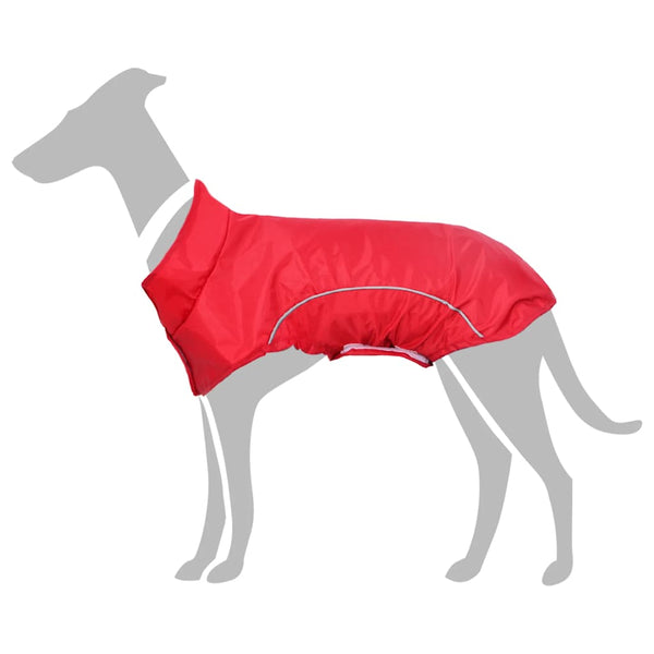 Dog Raincoat with Reflective Strips Polyester Red L