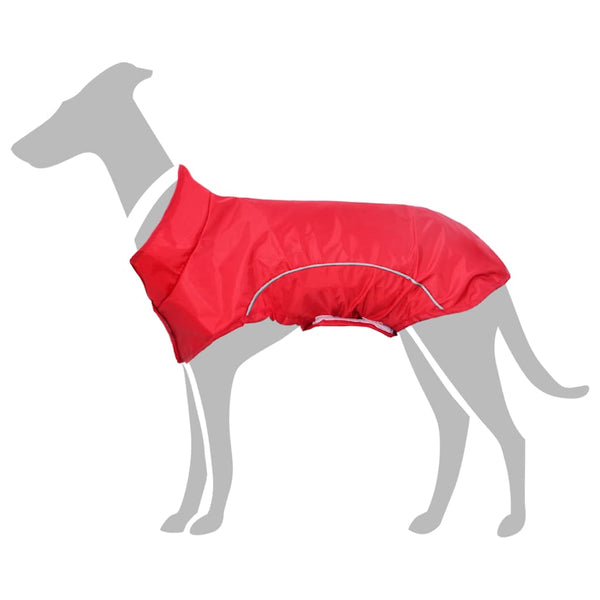 Dog Raincoat with Reflective Strips Polyester Red XL