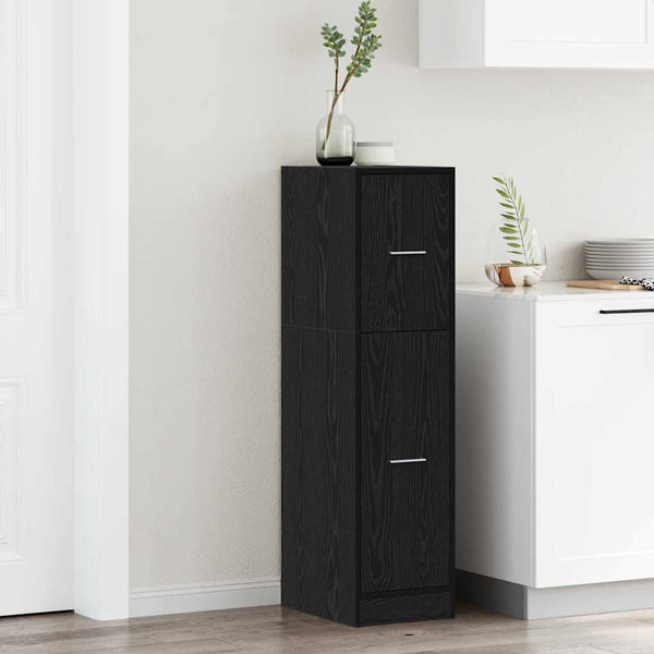 Apothecary Cabinet Black Oak 30x41x118 cm Engineered Wood