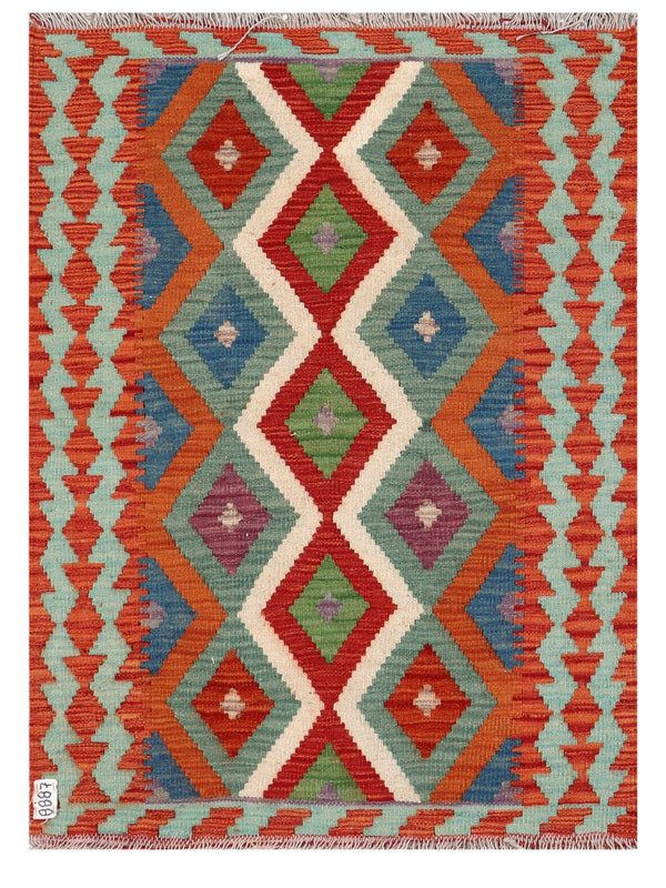 Maimana Afghanistan Kilim Rug - 121 x 88 cm