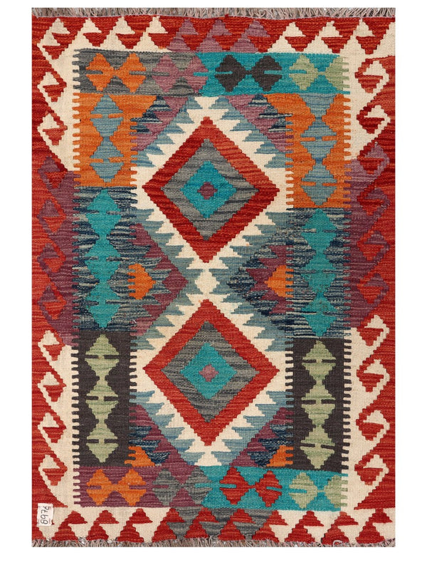 Maimana Afghanistan Kilim Rug - 123 x 83 cm