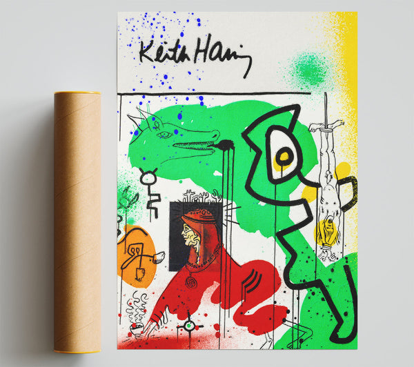 Keith Haring Woman In Red Giclee Print