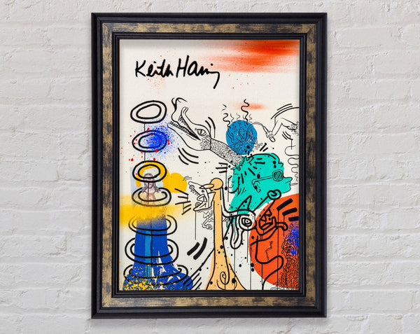 Keith Haring Serpent Framed Print