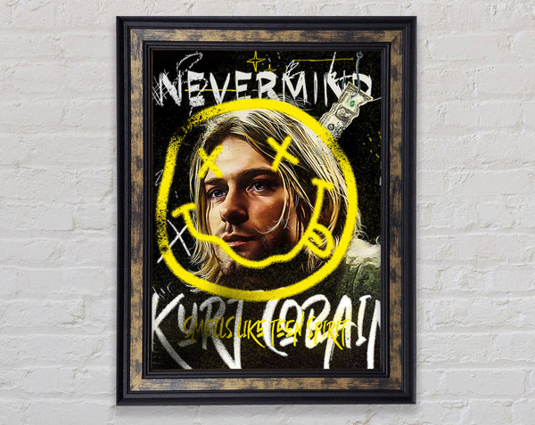 Kurt Cobain Smile Framed Print