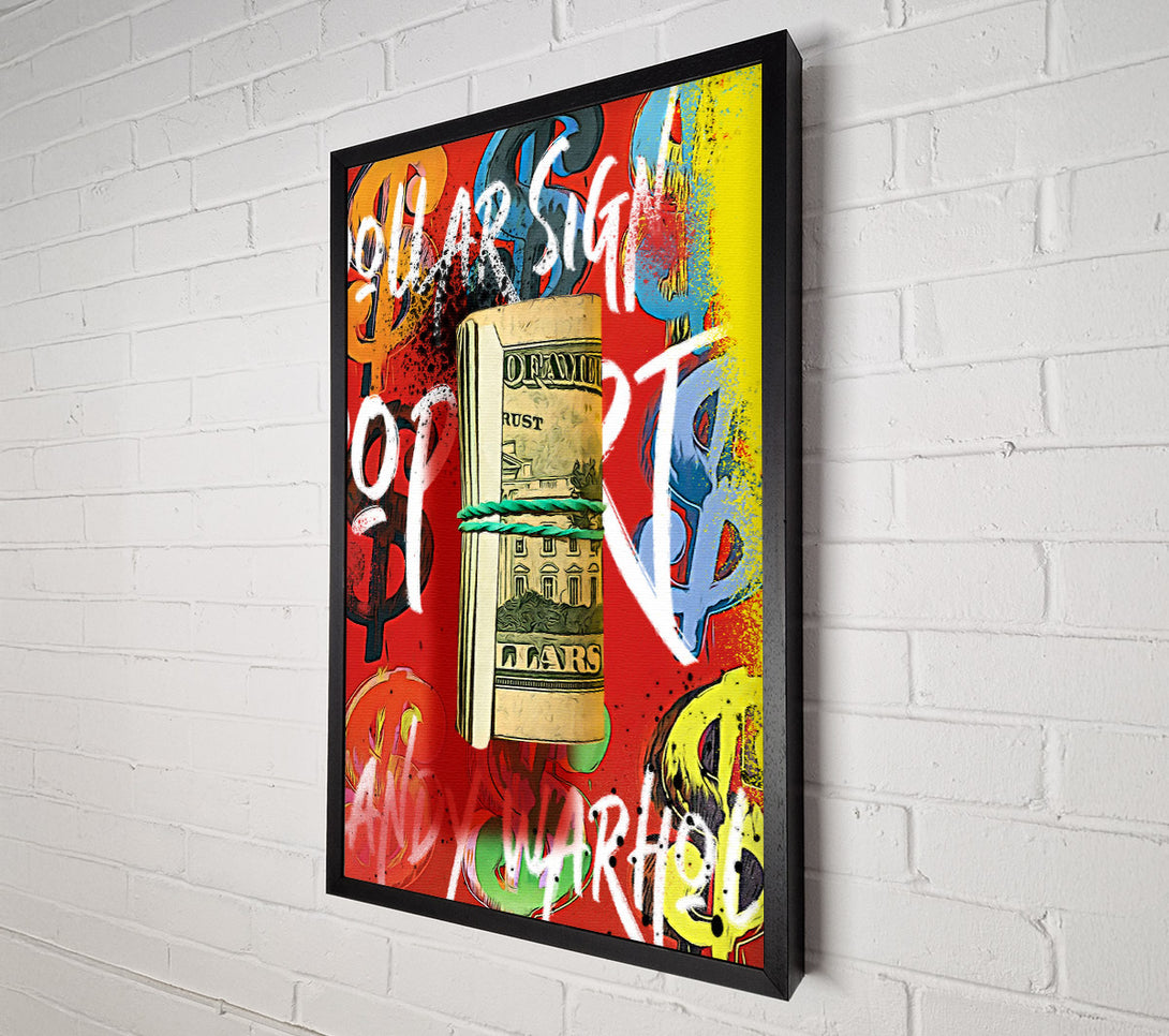  A Canvas Print of Andy Warhol Dollar Bill Rolled Canvas Wall Art