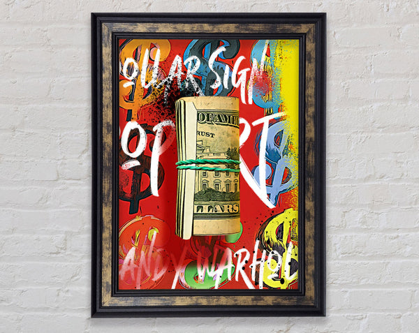 Andy Warhol Dollar Bill Rolled Framed Print