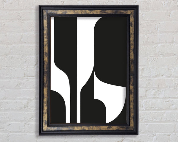 Black And White Shapes Framed Print