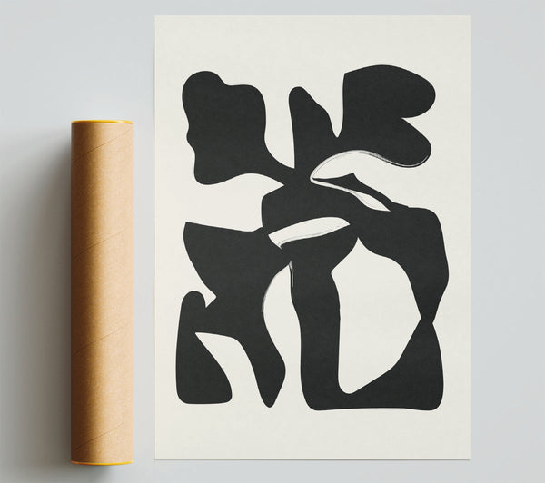 Black Abstract Splodge Giclee Print