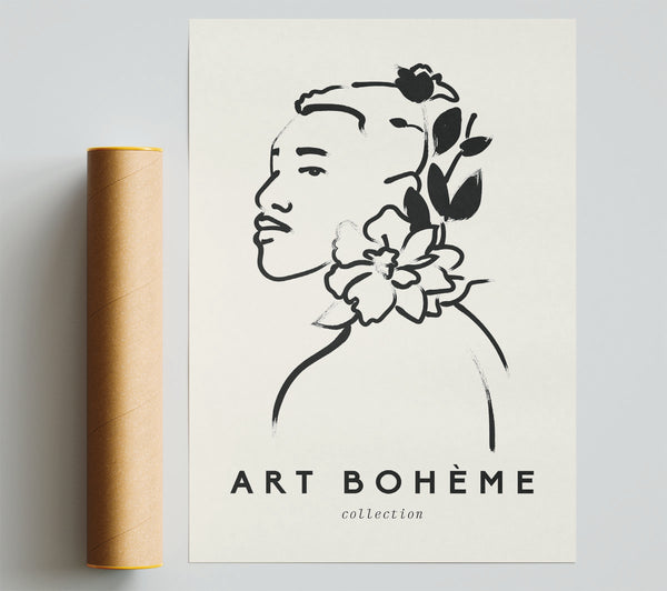 Woman With Flowers Poster