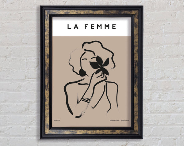 Lady With Flower Framed Print