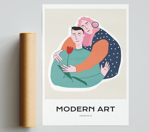 A Hug Between Lovers Giclee Print