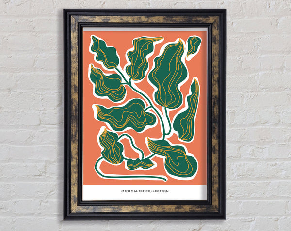 Orange And Green Leaves Framed Print