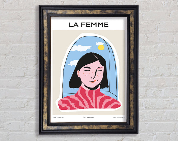 Woman Thinking At The Window Framed Print