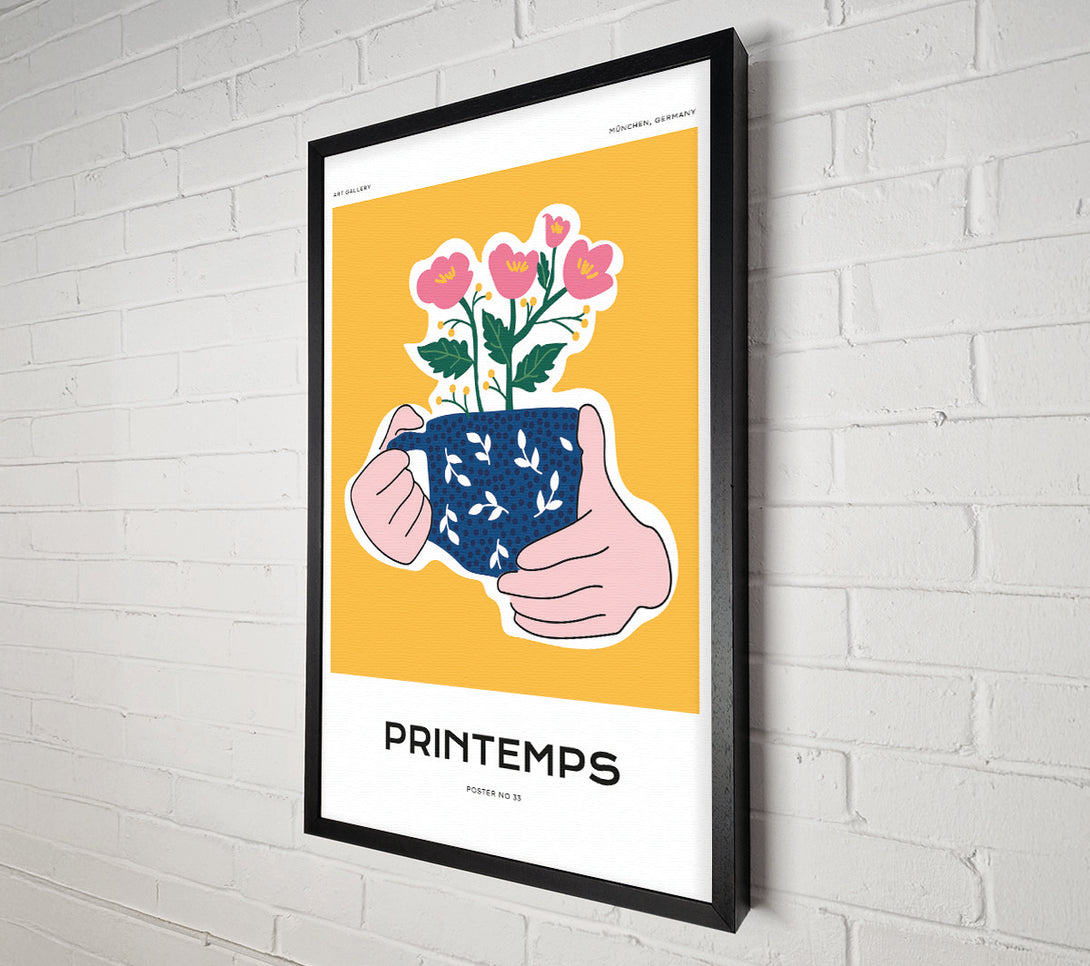  A Canvas Print of Cup Of Flowers Canvas Wall Art