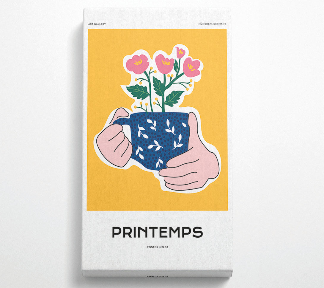  A Canvas Print of Cup Of Flowers Canvas Wall Art