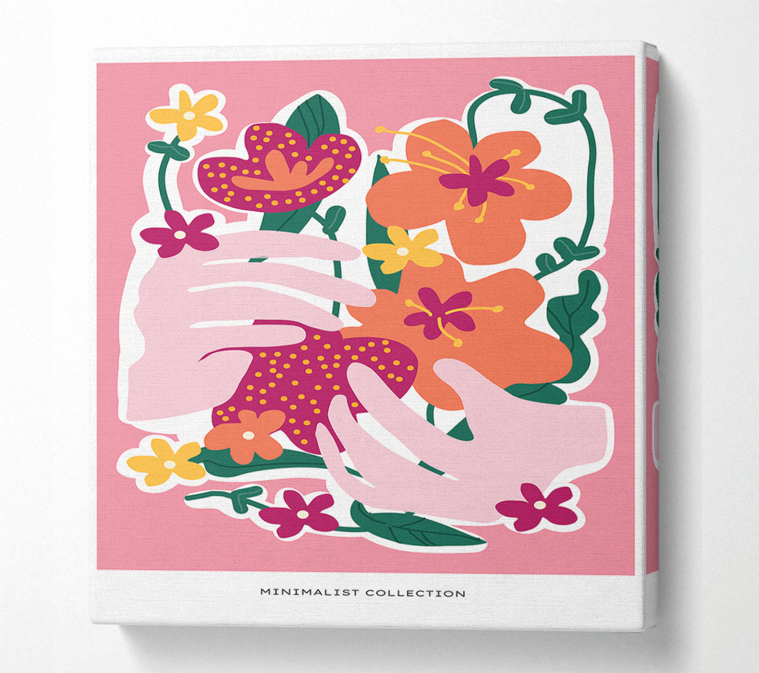  A Canvas Print of Hands Of Flowers Canvas Wall Art