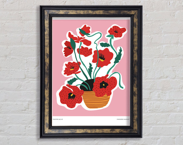 Basket Of Poppies Framed Print