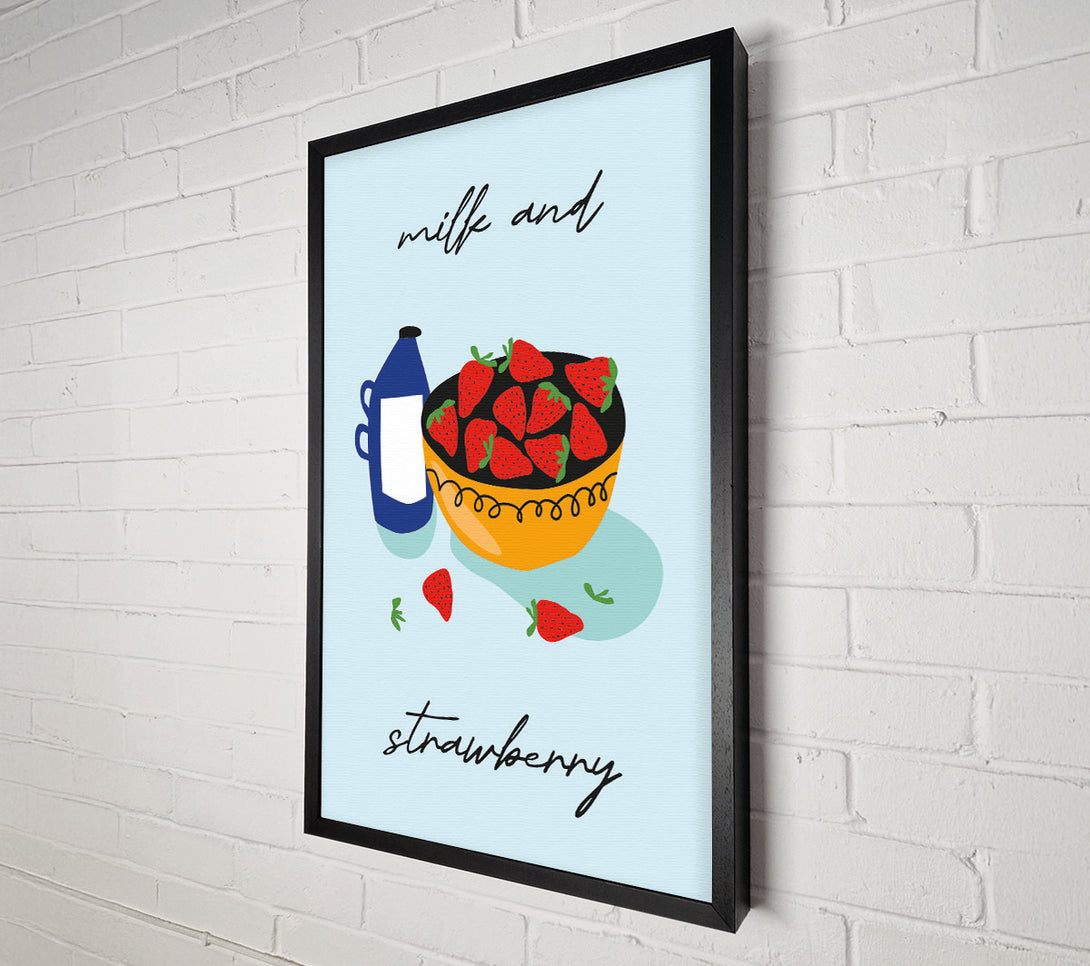  A Canvas Print of Milk And Strawberry Canvas Art