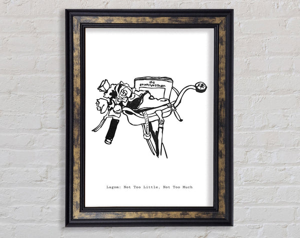 Bicycle Handle Bar Flowers Framed Print