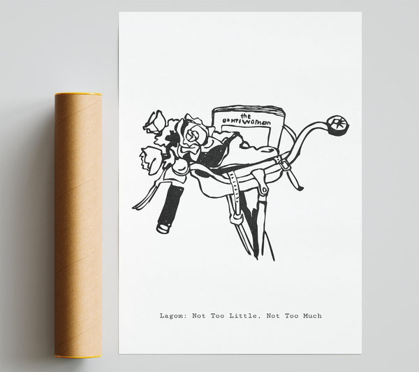 Bicycle Handle Bar Flowers Giclee Print