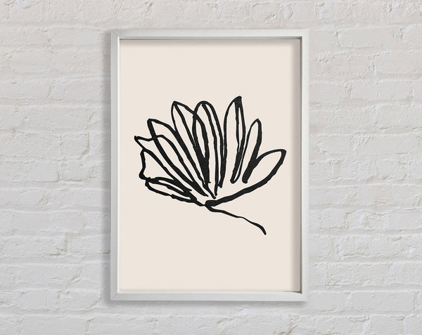 Squiggle Leaf Lines Framed Print