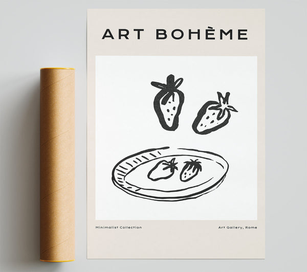 Strawberries On A Plate Poster